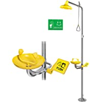 CGOLDENWALL Lavaojos de Emergencia Estación Combinada Lavaojos &amp- Ducha de Emergencia Anti-corrosión con Tazón de…